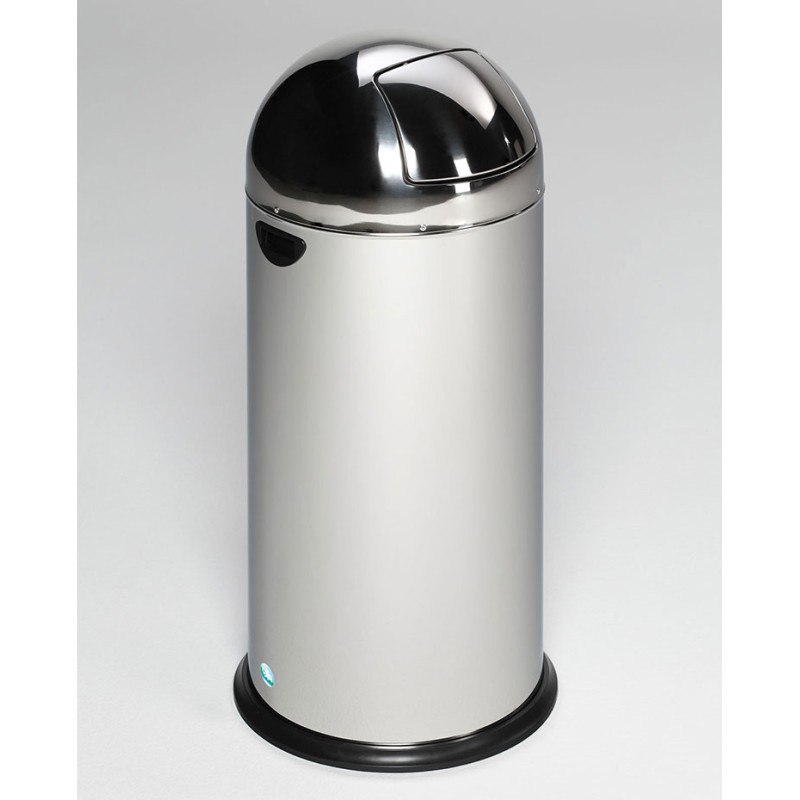 Poubelle en acier à pédale avec clapet push 52 litres - Argent (HELIT  H2405400)