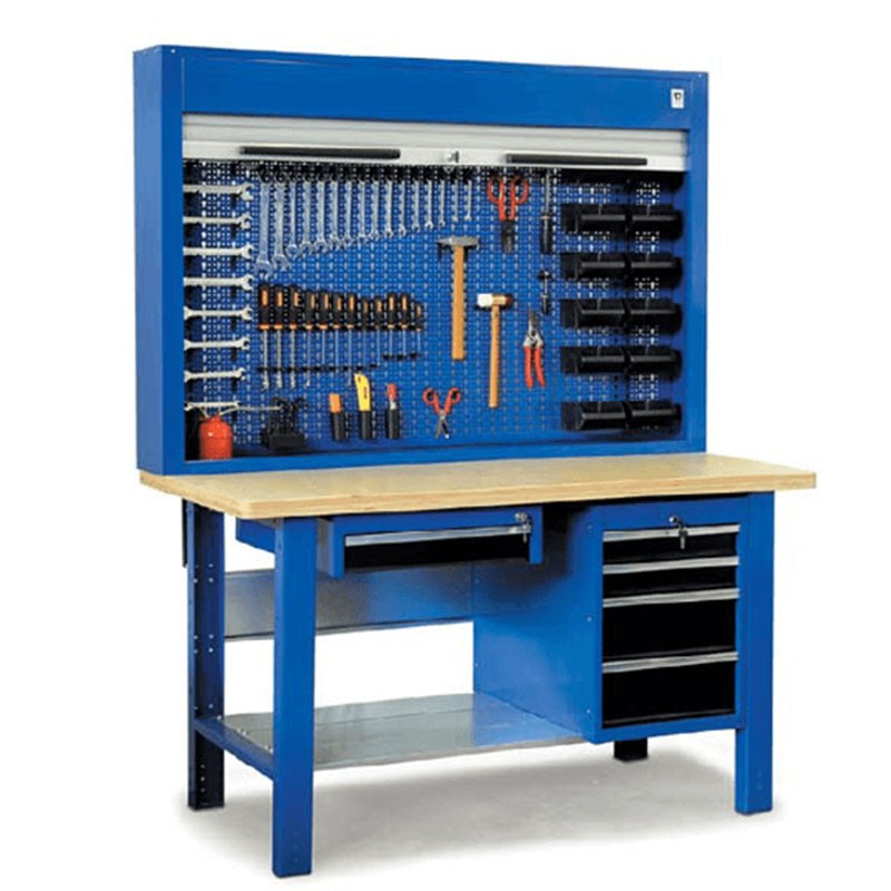 Établi d’atelier avec armoire porte-outils Werkmeister – robuste et pratique